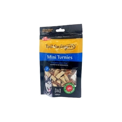 Pet Interest Mini Turnies Chicken and Fish - Лакомство мини лентички с пиле и риба за израснали кучета, 100 гр