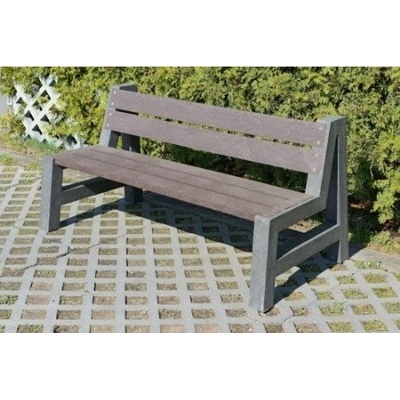 TRANSFORM TRAPLAST Plastová lavice 1,5m / 41cm, Šedá + Hnědá "Sofie"