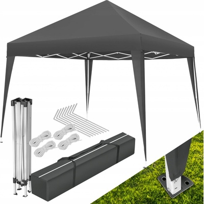 tectake 404876 skládací pavilon linosa 3 x 3 m šedá