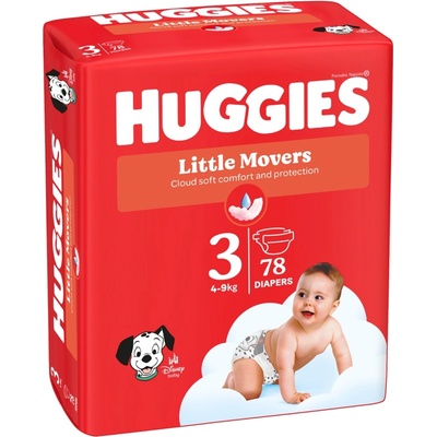 Huggies Бебешки пелени Huggies Little Movers - Размер 3, 4-9 kg, 78 броя (5029053548760)