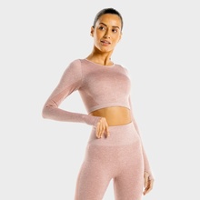 Squat Wolf Športový Top Marl Seamless Crop Top Rose Gold