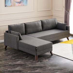 TopMebel Текстилен ляв ъглов диван Bella TopMebel в антрацит 275x165x85cm