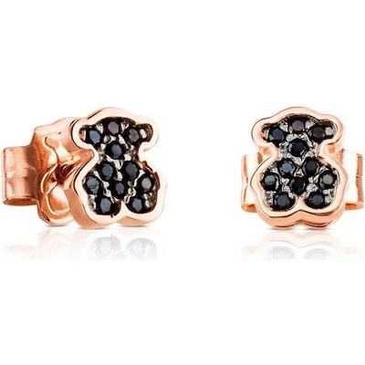 Tous stříbrné medvídkové náušnice s onyxem Icon Color 414933500