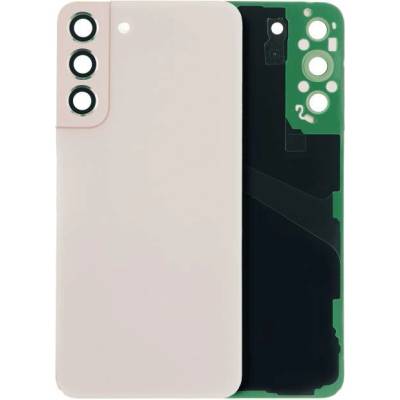 Zadní sklo + sklíčko kamery Samsung Galaxy S22 Plus 5G (bez loga) – růžově zlaté – Aftermarket Plus SAM3597