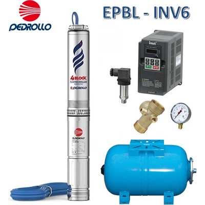 Pedrollo INV6 4" 4BLOCKm 2-12 230V 20m/EPBL 3x vodič 1800.62