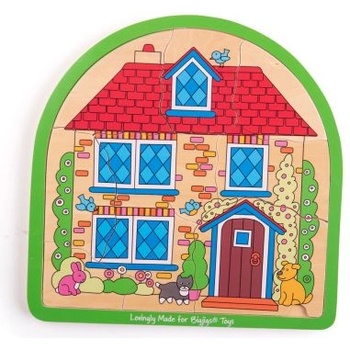 Bigjigs Toys -Дървен пъзел на три нива Дом (BJ588)