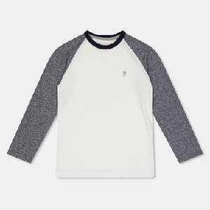 Farah Детска тениска Farah Unisex Kids Injection Slub Ringer Long Sleeve T-Shirt - Bright White