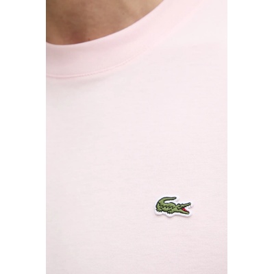 Lacoste Памучна тениска Lacoste в розово с изчистен дизайн TH7318 (TH7318)