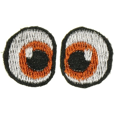 Oči vyšívané s hranou 2x1,7 cm hnědé