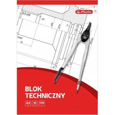 Tvrdý blok technický A4 biely 170g/10 listov Herlitz