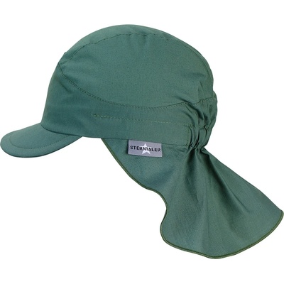 Sterntaler Детска шапка с козирка Sterntaler Kid's Peaked Cap with Neck Protection Uni Cap - Matte Green - размер 53 cm (904-1902-0414)