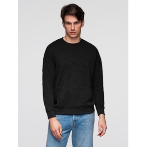 Ombre Clothing Мъжки суитшърт RELAXED FIT с издутeн надпис - черен V1 B1712 Ombre Clothing Ombre Clothing | Cheren | МЪЖЕ | M
