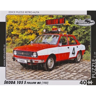 Retro-Auta č. 39 ŠKODA 105 S FOLLOW ME 1980 40 dílků
