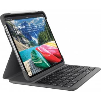 Logitech Slim Kayboard Folio - безжична клавиатура, кейс и поставка за iPad Pro 12.9 (2018) (черен)