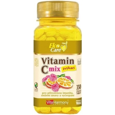 VitaHarmony Vitamín C 100mg Mix pomaranč malina 350 žuvacích tabliet