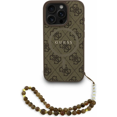 GUESS PU кожен 4G цветен пръстен каишка MagSafe заден калъф за iPhone 16 Pro кафяв Guess | Kafyav | ЖЕНИ | UNI