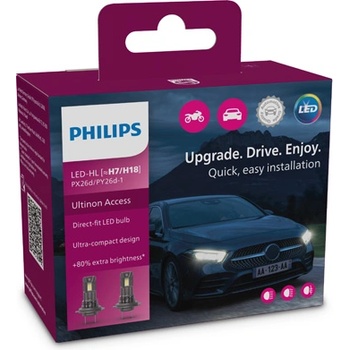 Image 1 of Philips Крушки, LED, фар PHILIPS H7, 12V, 16W, 6000K, 1500lm, 2 бр