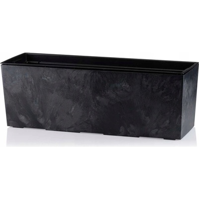 HowHomely Květináč obdélníkový černý plast 56x18,8x19,4 cm
