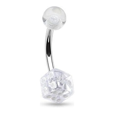 Šperky4U piercing do pupíku hrací kostka BA01024-C