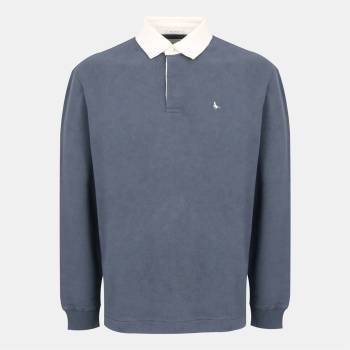 Jack Wills Блуза с яка Jack Wills Men's Cotton Long Sleeve Rugby Polo Shirt - Faded Indigo