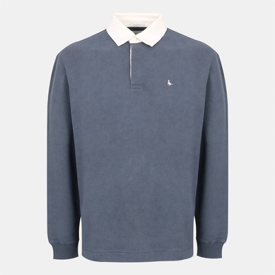 Jack Wills Блуза с яка Jack Wills Men's Cotton Long Sleeve Rugby Polo Shirt - Faded Indigo
