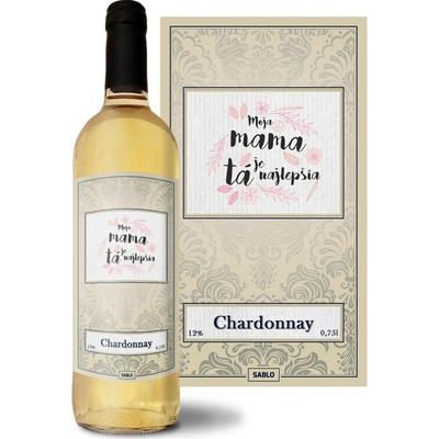 Sablio Moja mama je tá najlepšia Chardonnay biele suché víno 12 % 0,75 l (čistá fľaša)