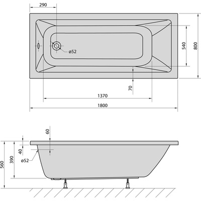 POLYSAN NOEMI 180x80x39cm 71715