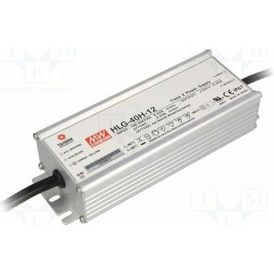 MEAN WELL HLG-40H-12 Napájecí zdroj: spínaný; LED; 40W; 12VDC; 3,33A; 90÷305VAC; IP67