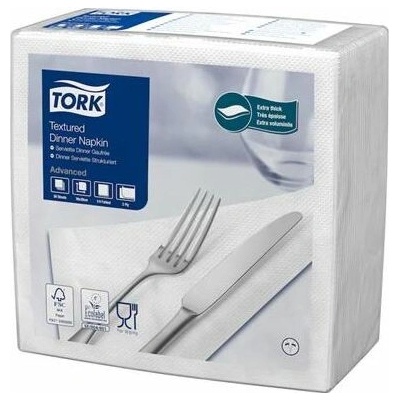 Tork Servítka 1/4 skladaná 2-vrstvová 39,5x39 cm Advanced Textúrovaná Dinner biela 50ks