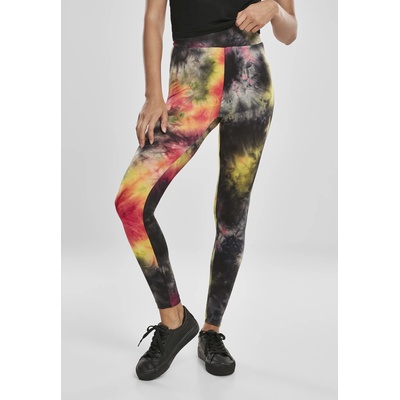 Urban Classics Дамски клин в черно и тъмнорозово от Urban Classics Ladies Tie Dye High Waist LeggingsUB-TB3658-02690 - Черен, размер S