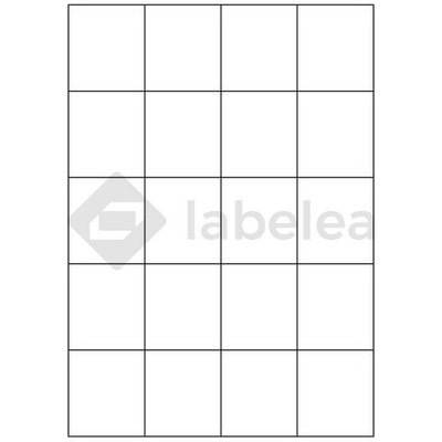 Labelea Samolepiace etikety 52,5x59,4 mm biele papierové, na hárku A4, pre laserovú a atramentovú tlač, Farba etikiet Biela, Počet hárkov v balení 100 EPY052059W020S