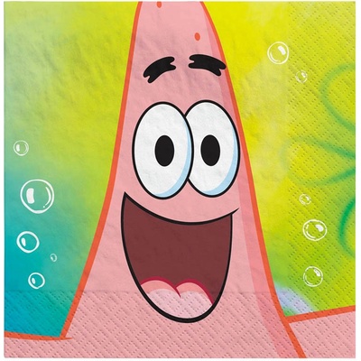 Amscan papírové ubrousky Spongebob a přátelé 16ks 33x33cm