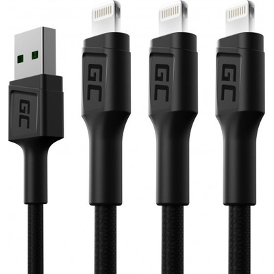 Green Cell KABGCSET05 set 3 rychlodobíjecích Ray USB - Lightning, 120cm