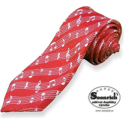 Soonrich kravata noty kor082 červená