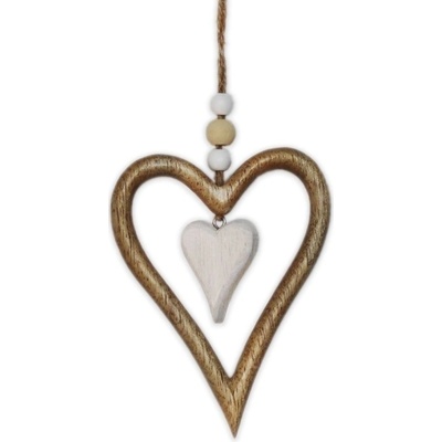 Srdce závěs dřevo 6,7cm *