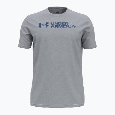 Мъжка тениска за тренировка Under Armour Sliced Wordmark 60/40S mod gray/tech blue