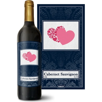 Sablio Srdce Cabernet Sauvignon Červené víno 12 % 0,75 l (holá fľaša)