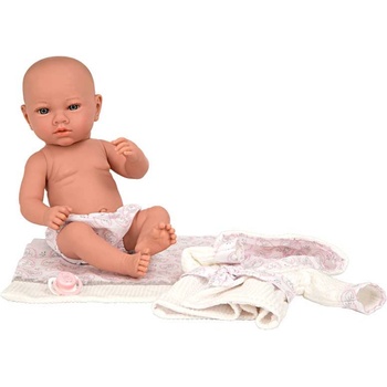 Arias Кукла-бебе Ария с аксесоари за след баня в бяло - 38 см (ari60746)
