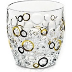 Bohemia 1845 Чаша за уиски Bohemia 1845 Lisboa Gold and Black Circles 350ml, 6 броя (1005777) - topmall