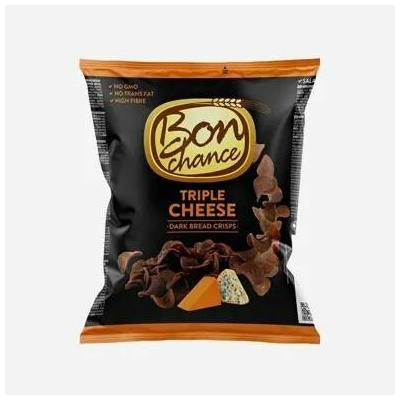 Bon Chance Tmavé chlebové chipsy se třemi druhy sýrů 5 x 120 g