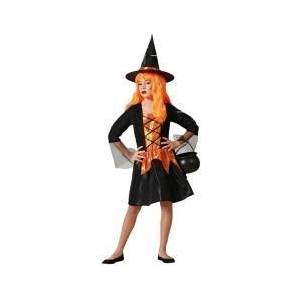 BigBuy Carnival Маскировъчен костюм за деца Оранжев Вещица Halloween Размер 7-9 години