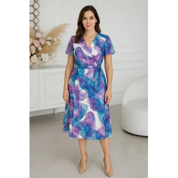 Bellezza Zavinovací šaty lila tyrkys KASANDRA MIDI délka Barevná 0020004