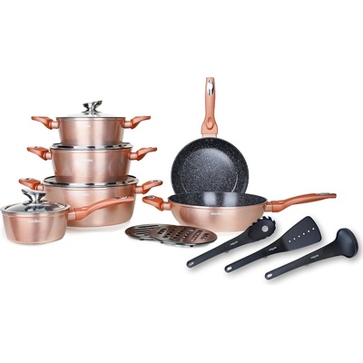 BestBerg 15 ks súprava riadu s mramorovým povrchom BBN-1015RG rosegold