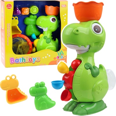 LeanToys Sada hraček do koupele s dinosaurem a příslušenstvím do mlýnku 8 ks