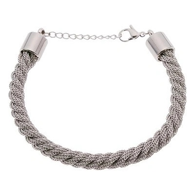 Šperky Eshop z oceli vzor zatočeného lana stříbrný odstín Z47.09