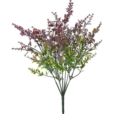 ZELEŇ DROB. LÍSTKY ZELENO-RUŽOVO-FIALOVÉ 35CM