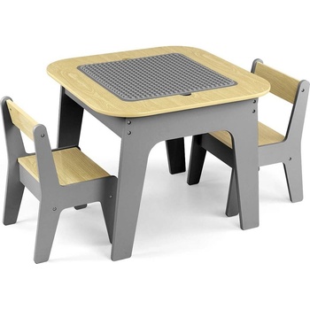 Milly Mally Detský Stôl A Stoličky Olaf Blocks Dark Grey