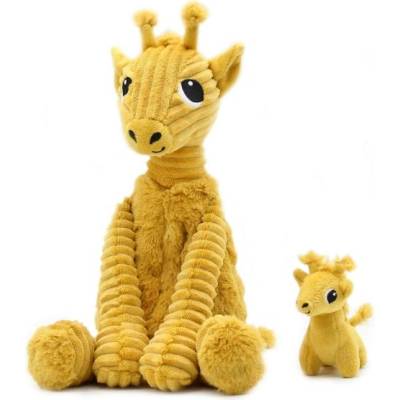 Les deglingos-ptipotos PTIPOTOS Плюшена жирафа Loncou горчичен цвят - мама с бебе
