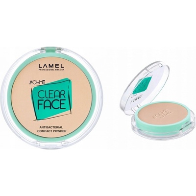Lamel OhMy Clear Face kompaktný púder s antibakteriálnou prísadou 402 Vanilla 6 g