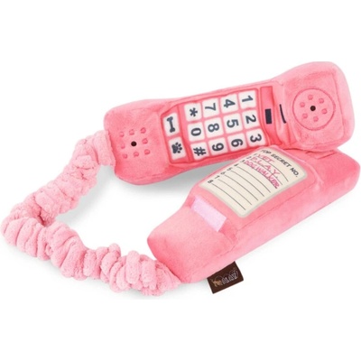 Play pískací a šustící telefon 2 x 20 cm růžová